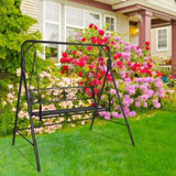 ZUN 176*128*180cm Flat Top 250kg Garden Iron Swing Frame Black （ONLY frame） 76269217