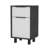 Smokey Oak and White 1-Drawer Nightstand B06280711