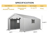 6x10 FT Storage Shed with 2 Roll-up Windows, Heavy Duty Bike Tent 13400346