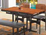 Extendable Dining Table Convertible 2 in 1 Shelf to Table with Metal Frame Industrial and Rustic W3128P281270