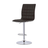 Waffle Black and Chrome Adjustable Bar Stool B062P153491