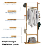 Coat Racks solid wood hanger 23.6* 11*64.1in Solid environmental protection easy to assemble W2987P225474