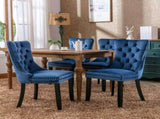 Modern, High-end Tufted Solid Wood Contemporary Velvet Upholstered Dining Chair with Wood Legs 93951433