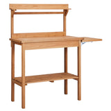 Outdoor Garden Potting Bench Table with Folding Pallet, Wooden Horticulture Planting Worstation with 24967245