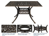 81*81*104cm Round Courtyard Cast Aluminum Table Bronze 84213429