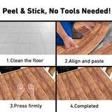 40Pcs Peel And Stick Floor Stickers, PVC Natural Wood Grain Look, Self Adhesive Removable And 99427858