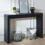 ZUN Modern Black Console with Ribbed Design,Wood Console, 47" W entryway table,Black Entry W2729P199006