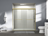 56-60 in. W x 72 in. H Double Sliding Shower Door, Semi-frameless Bathroom Sliding Door with 1/4" T5223P413101