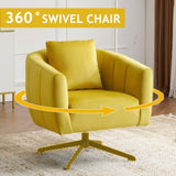 360&deg Swivel Accent Chair, Modern Velvet Fabric Living Room Armchair, Comfy Wide Upholstered with 52791993