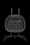 ZUN 2 Person Outdoor Rattan Hanging Chair Patio Wicker Egg Chair W874P146253