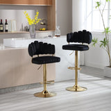 ZUN COOLMORE Swivel Bar Stools Set of 2 Adjustable Counter Height Chairs with Footrest for Kitchen, W1539111879