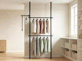 Floor to Ceiling Tension Clothes Rack No Drill Heavy Duty Carbon Steel Garment Organizer, Adjustable 50120366