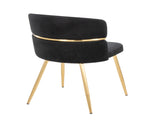 Dining Chair in Gold Metal and Black Velvet - Set of 2 B202P223458