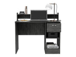 ZUN Portland 2-Shelf 1-Drawer Writing Desk Smokey Oak B062111634