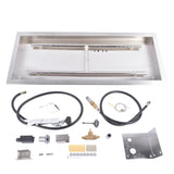 30x10-inch Fire Pit Pan Stainless Steel Fire Pit Burner Kit Rectangular Indoor or Outdoor 13082707