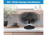 12-inch Table Fan with Adjustable 3-Speed Settings and Oscillation, Black, FT30-8MBBV 96343192