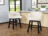 360 Degree Swivel Bar Stool with Stunning Nailhead Trim, Set of 2, Beige N779P326955B