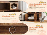 Wooden Hidden Cat Litter Box Enclosure with Storage Shelves Anti-Toppling Design Industrial Style 26529846