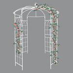 ZUN Metal Garden Arch Iron Garden Arbors Gazebo Dia 81.3'' x 114.2'' High Birdcage Shape Pergola W1586104488