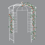 ZUN Metal Garden Arch Iron Garden Arbors Gazebo Dia 81.3'' x 114.2'' High Birdcage Shape Pergola W1586104488