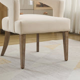 25.79" Wide Modern Barrel Open Back Upholstered Accent Chair with Weathered Solid Wood Legs Dining W3118P254208