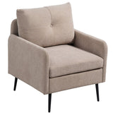 Accent Chair With Metal Black Legs,Comfy Chenille Club Fabric Armchair,Single Sofa Chair for Living W3042P262913