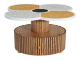 Unique Four-Leaf Clover Side Table for Living Room, Bedroom & Small Spaces Accent Table with N770P355454N