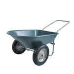 ZUN wheel barrow Two wheeled trolley for green garden 15 inch pneumatic wheel WB1001GN W22770787