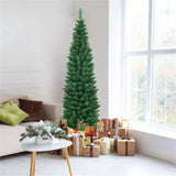 6ft Slim Pencil Christmas Tree - Space-Saving Design for Small Corners, 400 Realistic PVC Branches 07280669