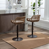 COOLMORE Modern Swivel Bar Stools Set of 2 Adjustable Counter Height Chairs with Footrest for W39594819