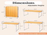 4Ft Portable Multipurpose Folding Table wood grain color 36163204