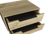 Nightstand 22" H, Four hairpin legs, Two Drawers, Light Oak B097132919