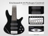 Full Size GIB 6 String H-H Pickup Electric Bass Guitar Bag Strap Pick 43681699