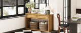 TREXM 55" Console Table, Rustic Wooden Entryway Table with Storage Drawers and Open Shelf, Elegant N715P235096N