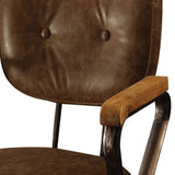 ZUN Vintage Whiskey Swivel Office Chair with Nailhead Trim B062P182752