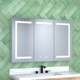 48 in. W x 30 in. H Rectangular Silver Aluminum Recessed/Surface Mount Medicine Cabinet with Mirror W2122P329704