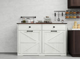 Farmhouse Double Tilt Out Trash Cabinet for 20 Gallon Trash Cans, Free Standing Recycling Cabinet 08872441