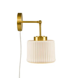 White Ceramic Wall Sconce with Adjustable Swing Arm B035P264534