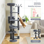 ZUN 59" Cat Tree,Cat Tower for Large Cats,Multi-Level Cat Tower 3 Removable Pompom Sticks,Cat Condo 98707781