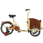 ZUN Foldable Tricycle for Kids Ages 6-12,Mini Cargo,Pet,Reverse Tricycle,Outdoor Parent-Child W1019P163630