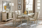 ZUN Traditional Design Silver Finish Dining Side Chairs 2pc Set Wood Frame Crystal Button-Tufted Back B01152165