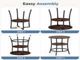 2-Tier Round Side TableSpace-Saving End Table for Small Living Room & BedroomRust Brown 18682245