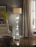 ZUN LED Night Light, Silver Finish Luxurious Floor Lamp 1pc Modern Aesthetic Living Room Bedroom Lamps B011P162519
