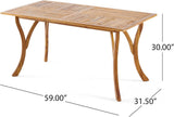 ZUN Outdoor Dining Table 59" Rectangular Wood Table 57488.00