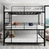 Heavy-duty triple frame bed with built-in ladder and full-length railing, floor safe for W1935P330699