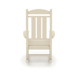 Beige Traditional Porch Rocker Classic HDPE Poly Lumber for Porch, Patio, and Garden Comfort B195P198775