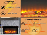 Noralie Mirrored & Faux Diamonds Fireplace B2726P445771