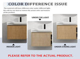 28'' Wall-Mounted Bathroom Vanity with White Ceramic Sink & Soft-Close Door, KD-Packing, W999P556325