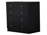 25.98*15.75"*35.83" 4-Tier 5-Drawer Cabinet Drawer Dresser with Gold Handles Black 54386504