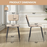 Set of 4 Modern Padded Dining Chairs for Kitchen Bar Office Chair, White 32595938